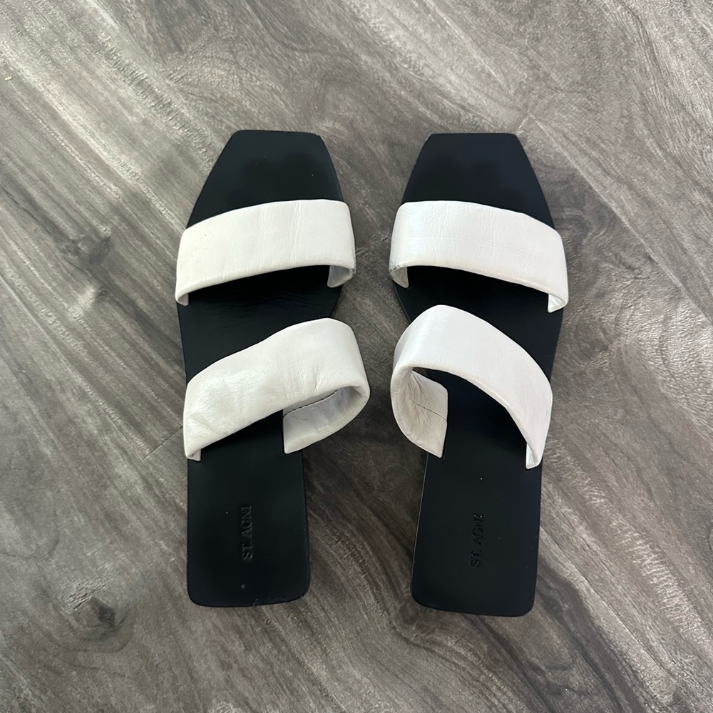 St.Agni white clea double strap sandal